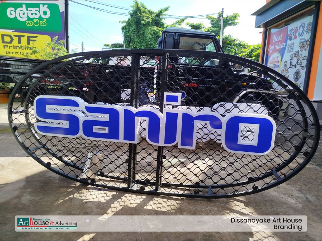 Saniro custom acrylic 3D lettering board layout case study